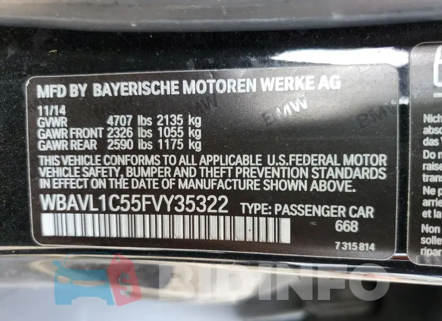 WBAVL1C55FVY35322 Photo# 13