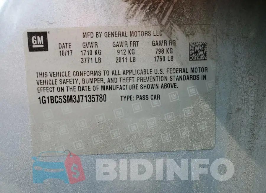 1G1BC5SM3J7135780 Photo# 12