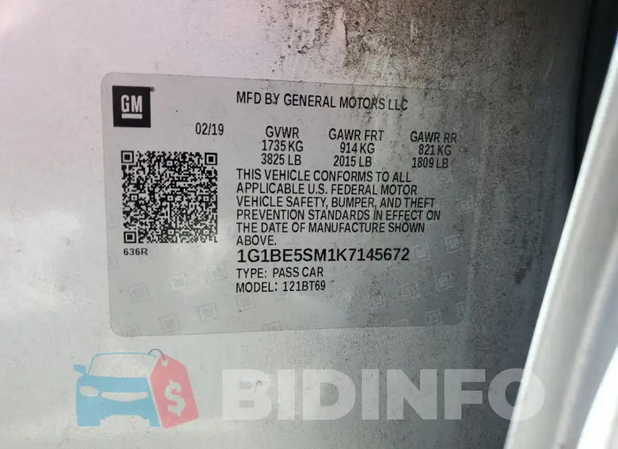 1G1BE5SM1K7145672 Photo# 12