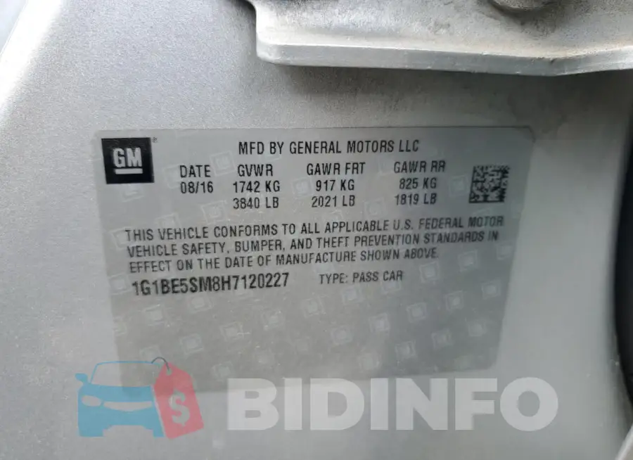 1G1BE5SM8H7120227 Photo# 12