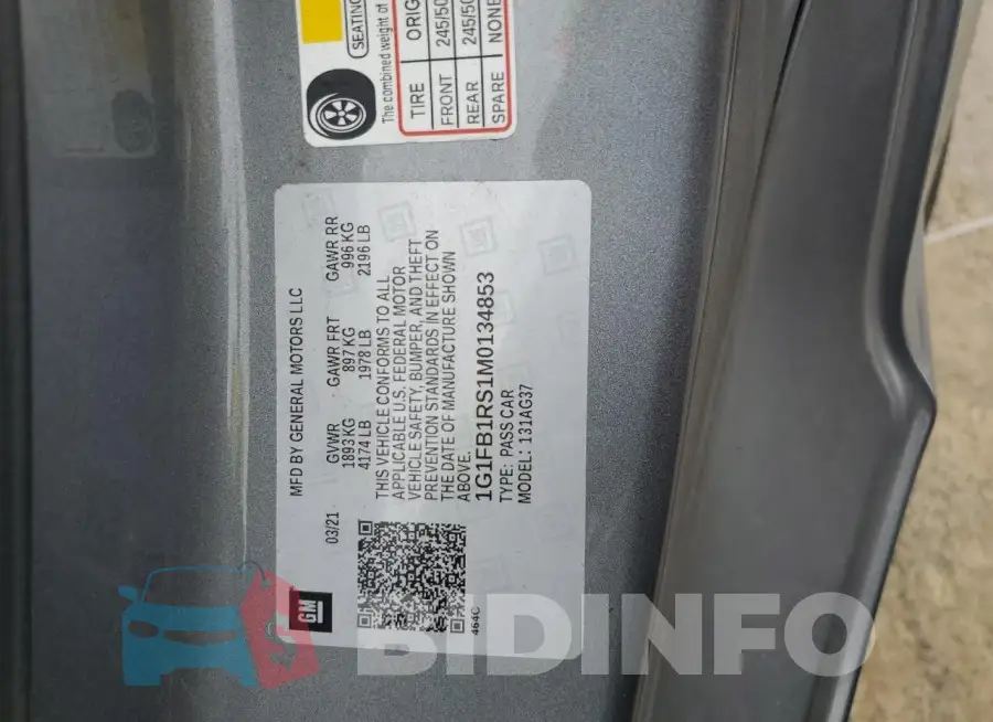 1G1FB1RS1M0134853 Photo# 14