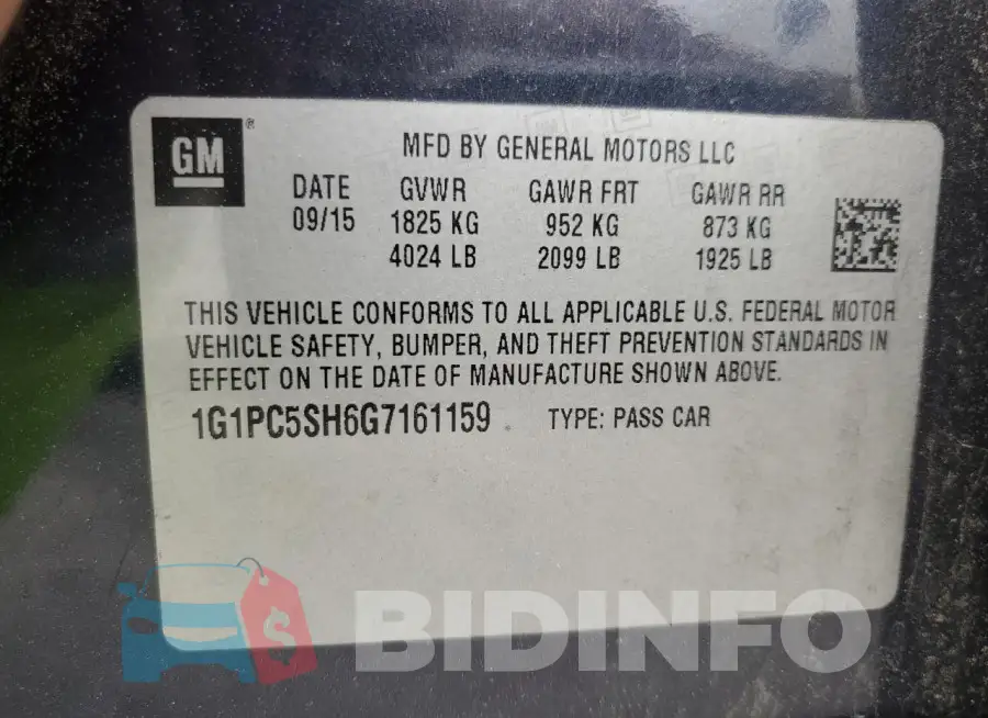 1G1PC5SH6G7161159 Photo# 12