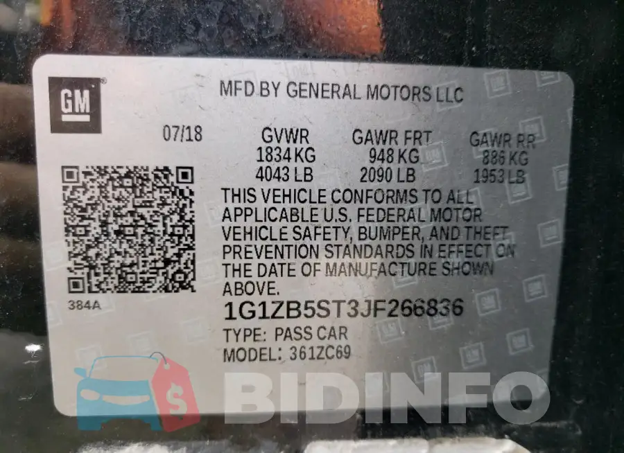 1G1ZB5ST3JF266836 Photo# 12