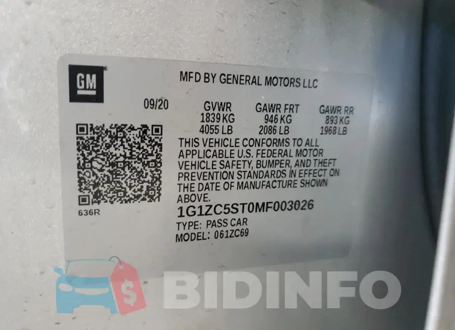 1G1ZC5ST0MF003026 Photo# 12