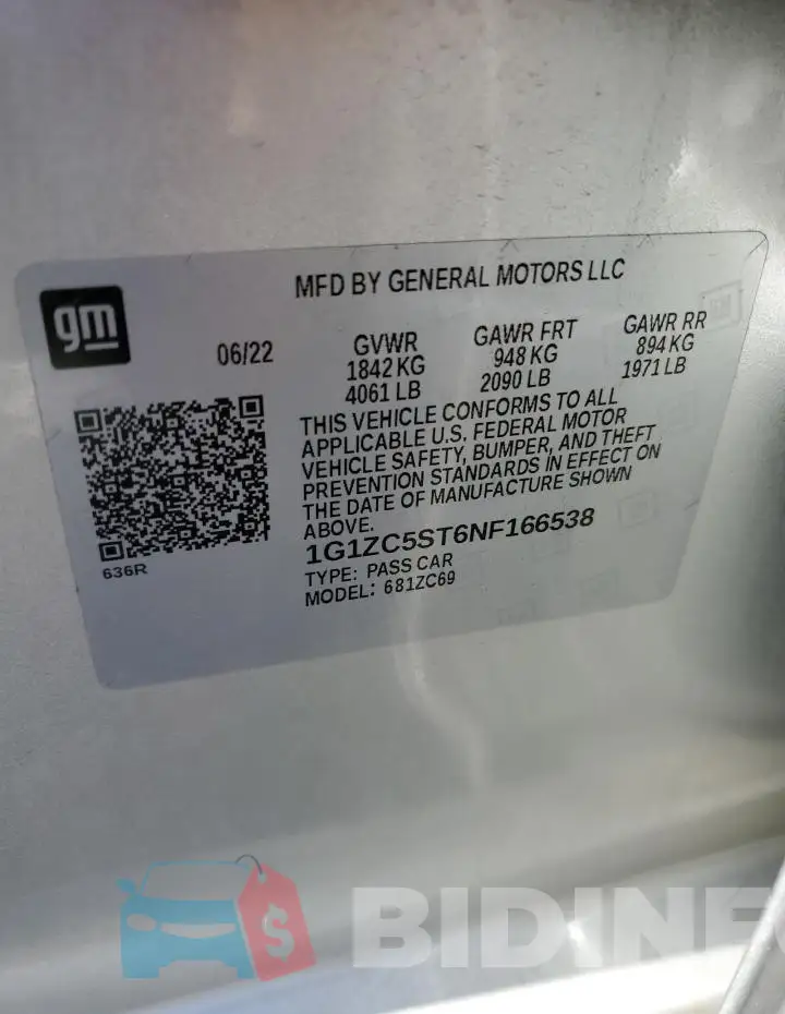 1G1ZC5ST6NF166538 Photo# 13