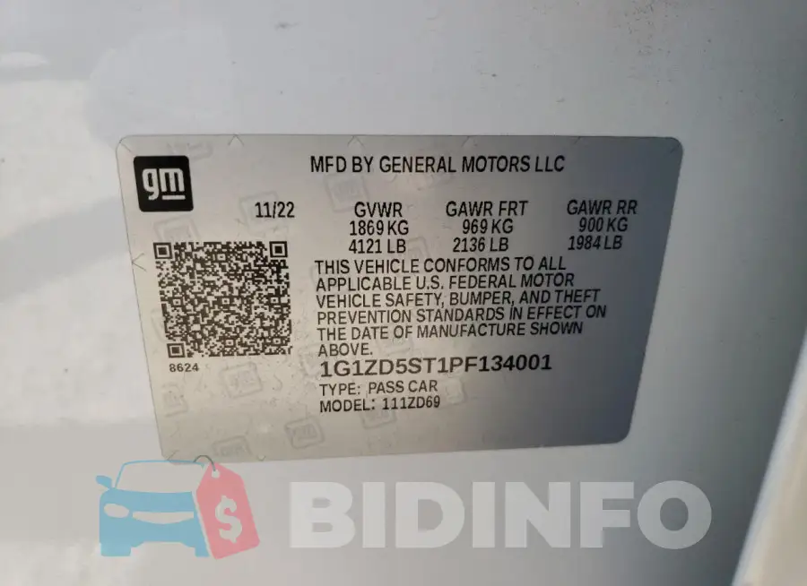 1G1ZD5ST1PF134001 Photo# 12