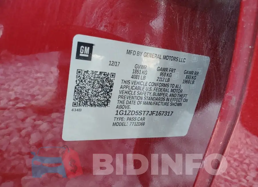 1G1ZD5ST7JF167317 Photo# 12