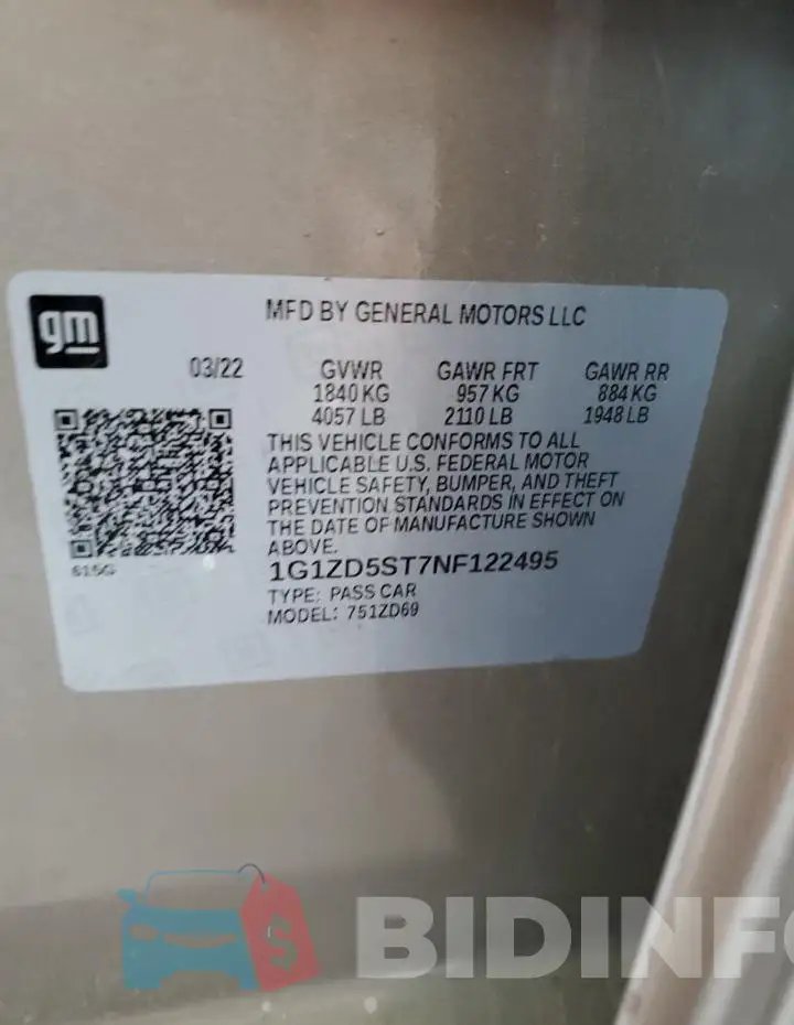 1G1ZD5ST7NF122495 Photo# 12