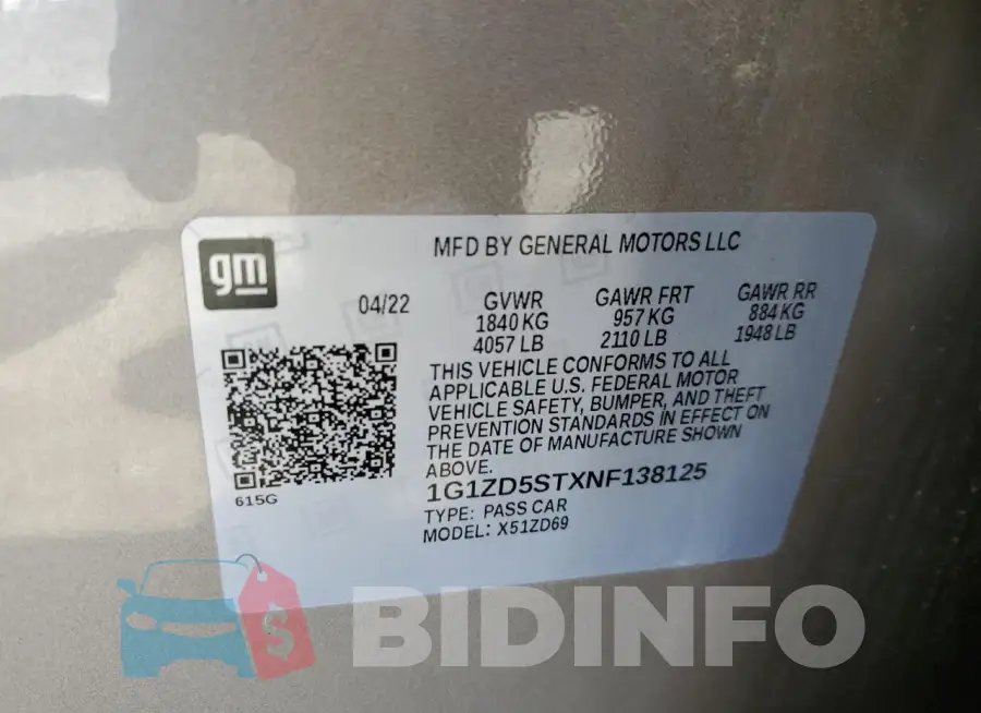 1G1ZD5STXNF138125 Photo# 12