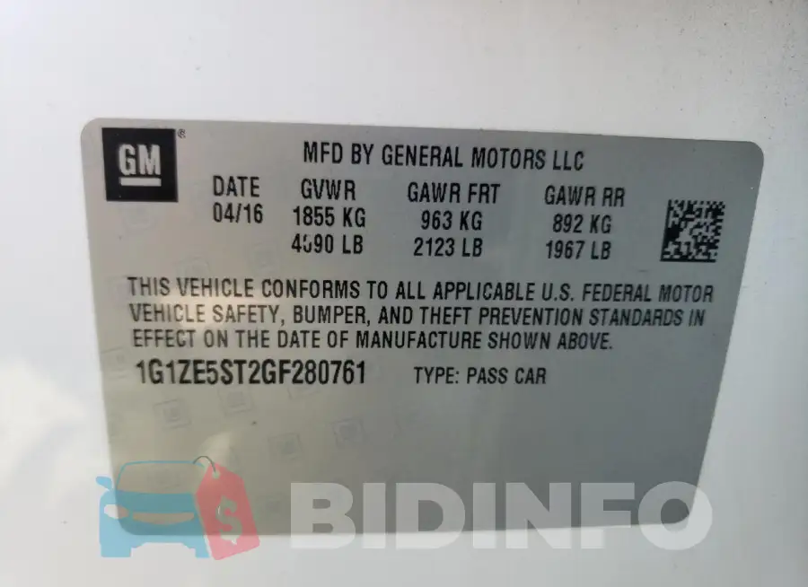 1G1ZE5ST2GF280761 Photo# 12