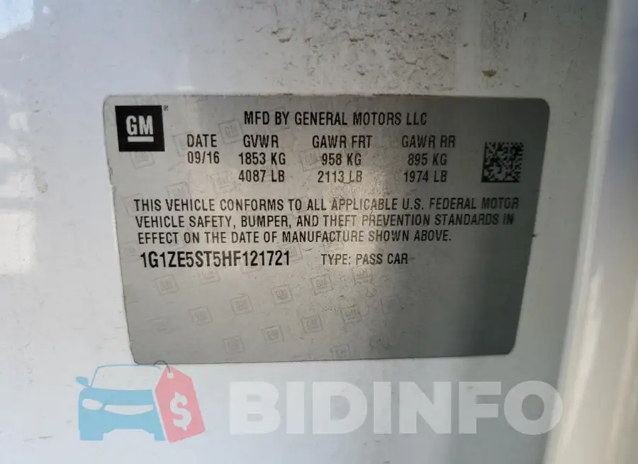 1G1ZE5ST5HF121721 Photo# 13