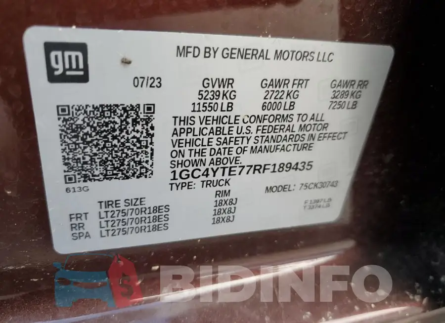 1GC4YTE77RF189435 Photo# 12