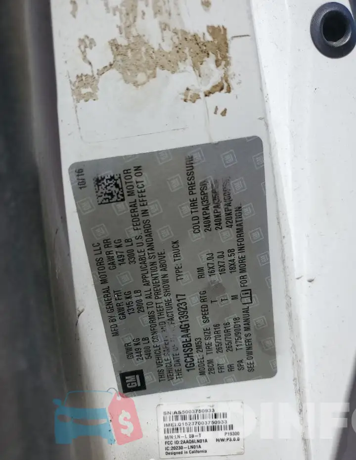 1GCHSBEA4G1392317 Photo# 12