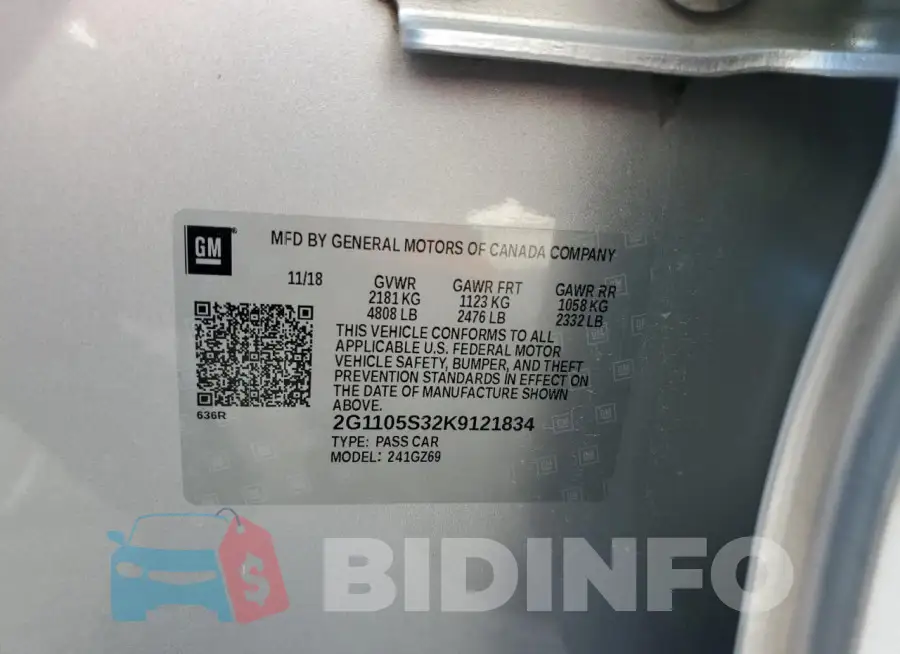 2G1105S32K9121834 Photo# 12