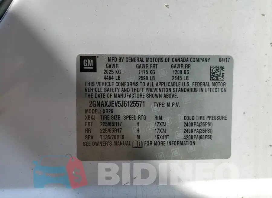 2GNAXJEV5J6125571 Photo# 13