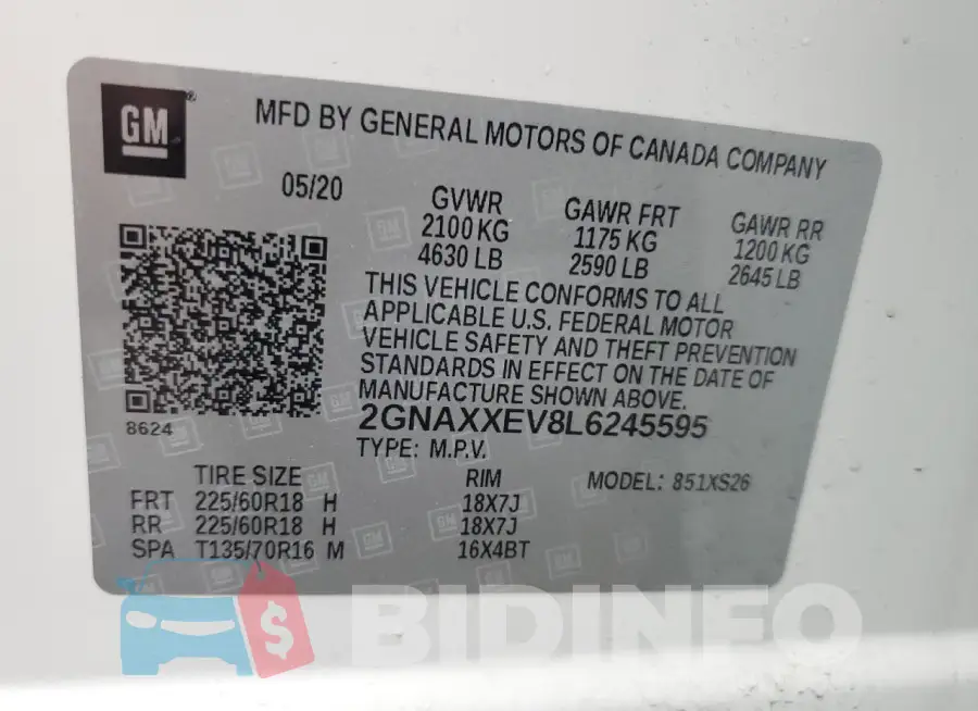 2GNAXXEV8L6245595 Photo# 12