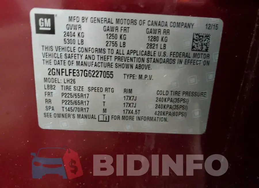 2GNFLFE37G6227055 Photo# 13