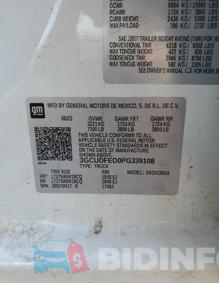 3GCUDFED0PG339108 Photo# 12