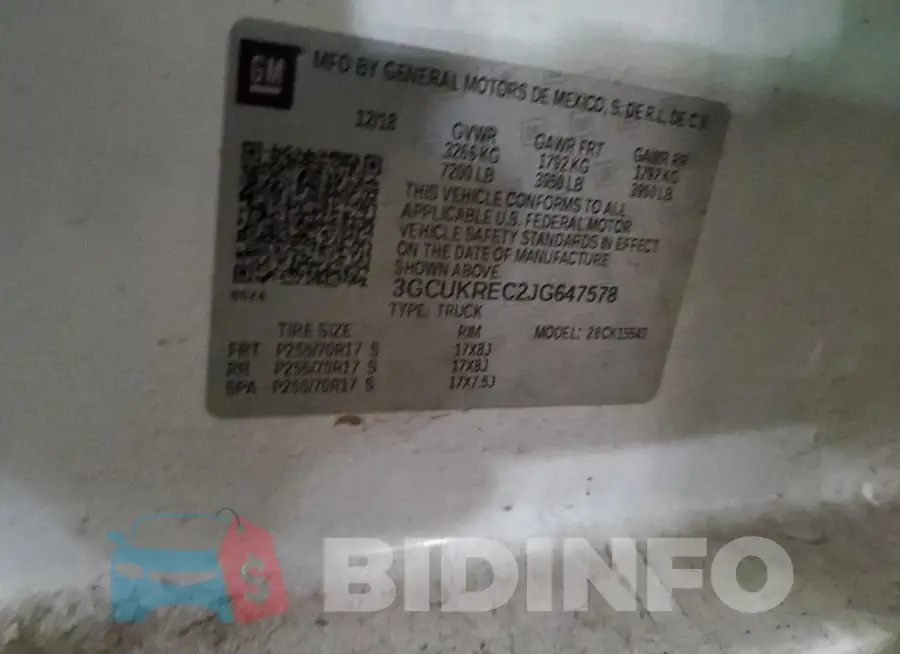 3GCUKREC2JG647578 Photo# 13