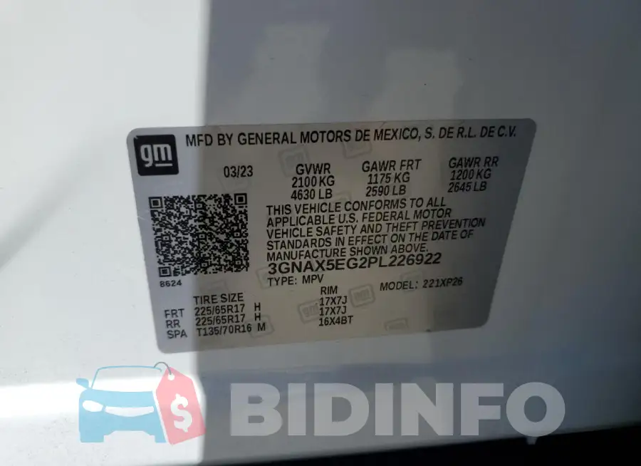3GNAX5EG2PL226922 Photo# 14