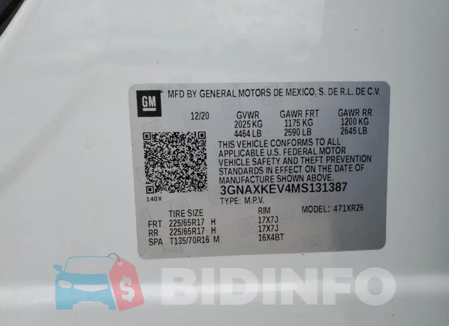 3GNAXKEV4MS131387 Photo# 12