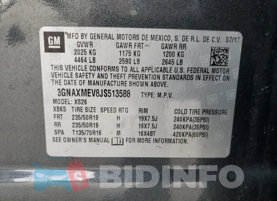 3GNAXMEV8JS513588 Photo# 14