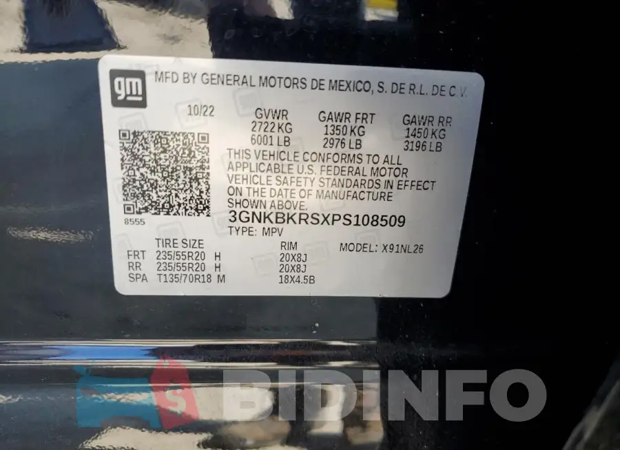 3GNKBKRSXPS108509 Photo# 13