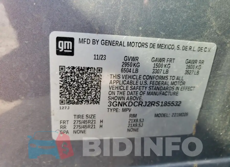 3GNKDCRJ2RS185532 Photo# 13