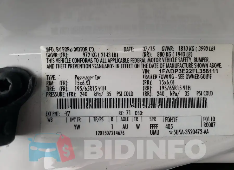 1FADP3E22FL358111 Photo# 12