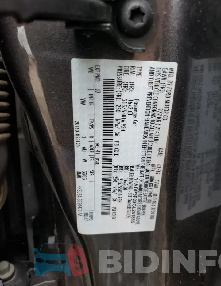 1FADP3F23GL261855 Photo# 12