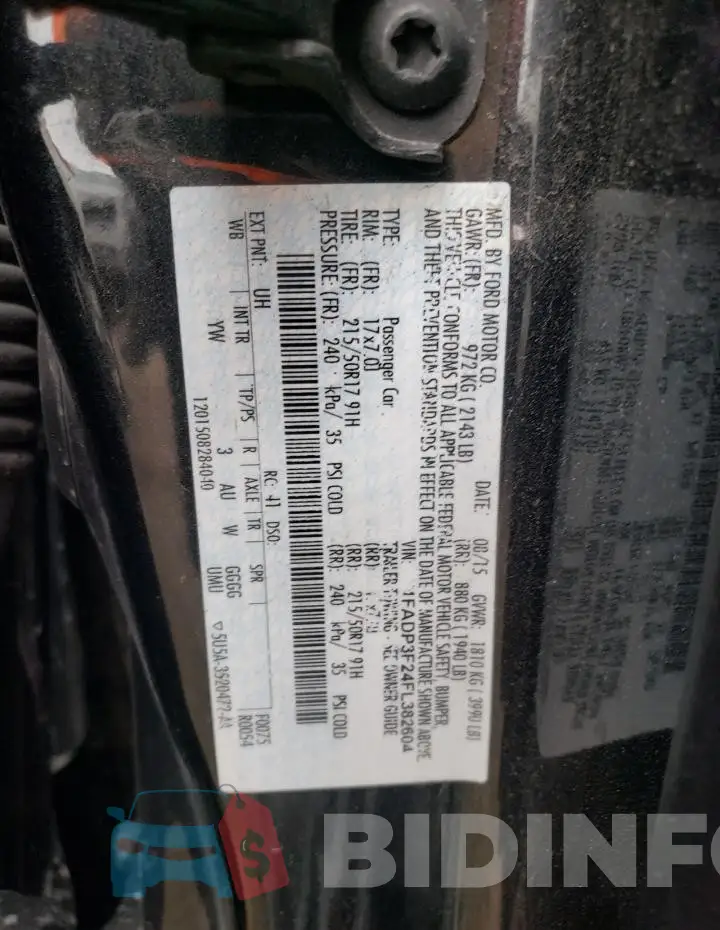 1FADP3F24FL382604 Photo# 12
