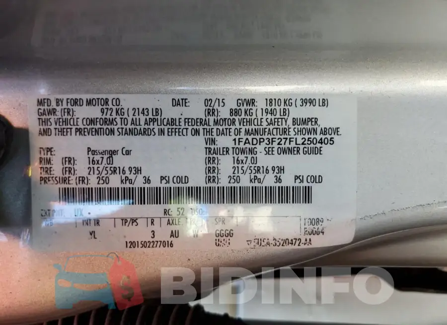 1FADP3F27FL250405 Photo# 12