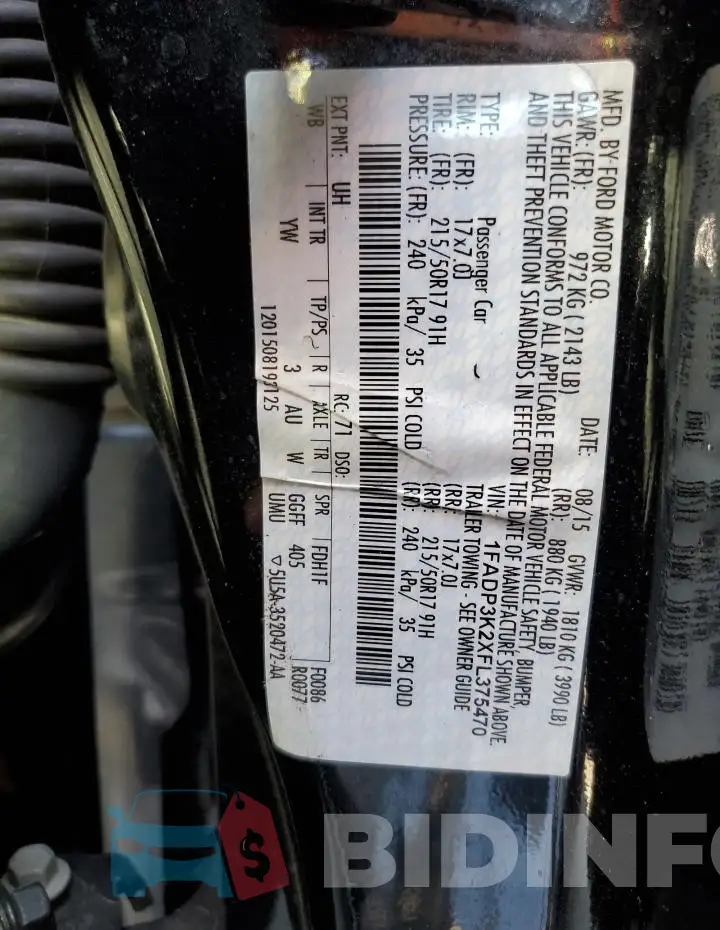 1FADP3K2XFL375470 Photo# 13