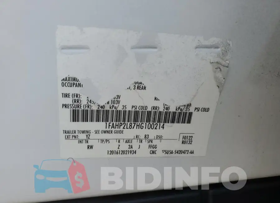 1FAHP2L87HG100214 Photo# 12