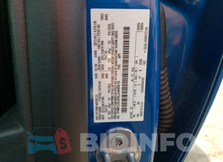 1FMCU9J93LUA95519 Photo# 13