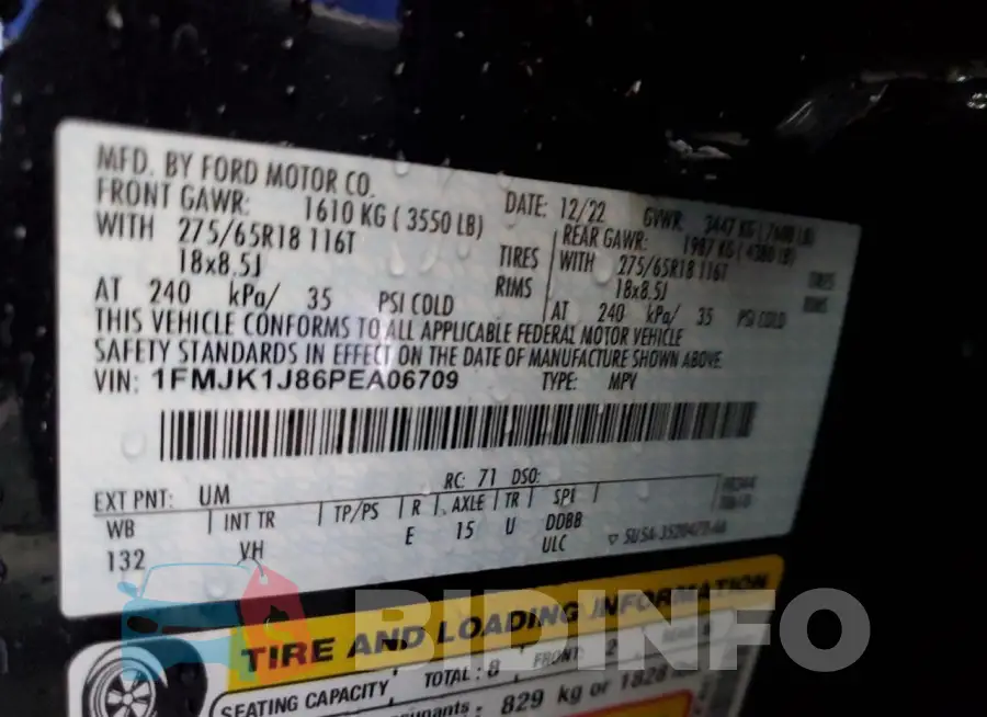 1FMJK1J86PEA06709 Photo# 14
