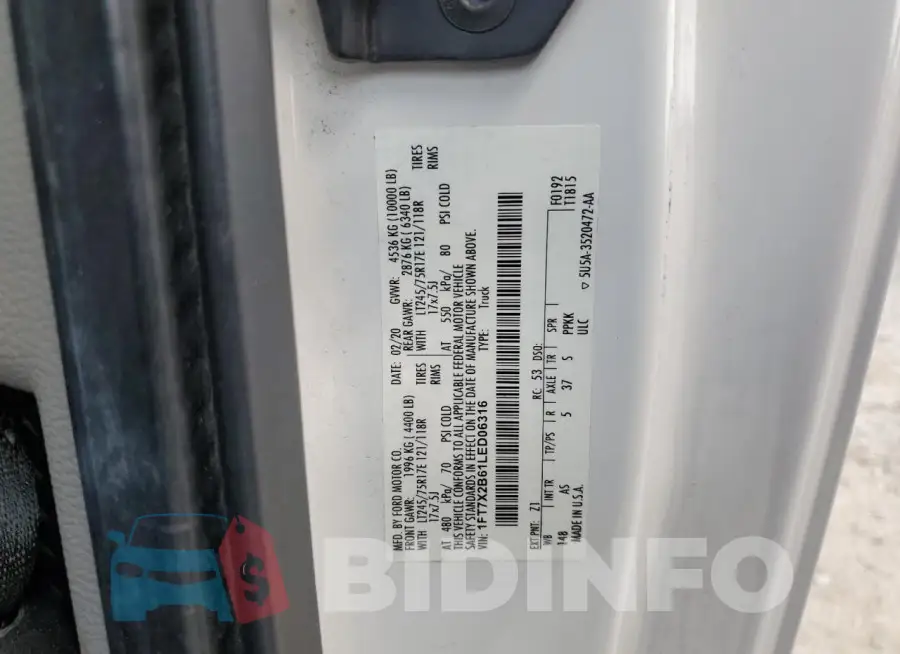 1FT7X2B61LED06316 Photo# 13