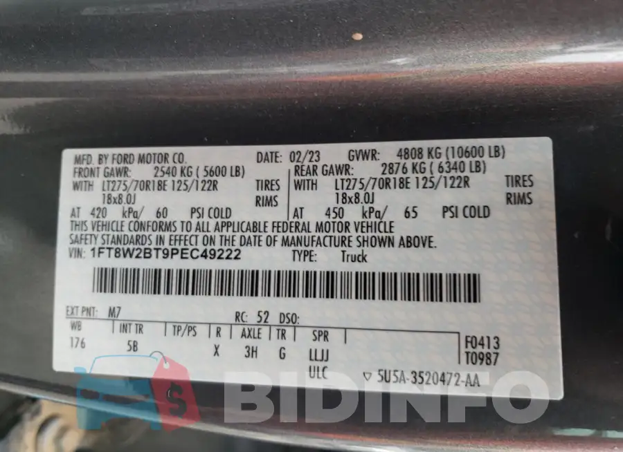 1FT8W2BT9PEC49222 Photo# 13