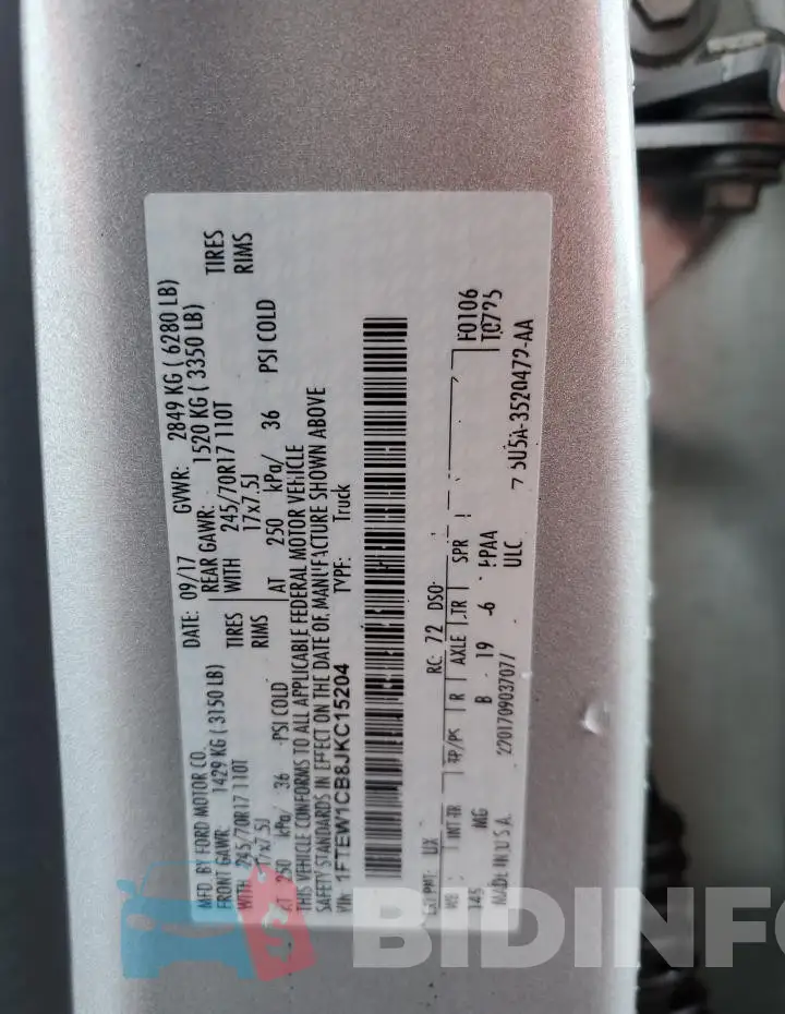 1FTEW1CB8JKC15204 Photo# 12