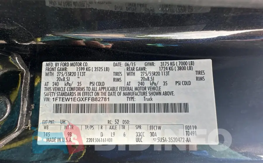 1FTEW1EGXFFB82781 Photo# 10
