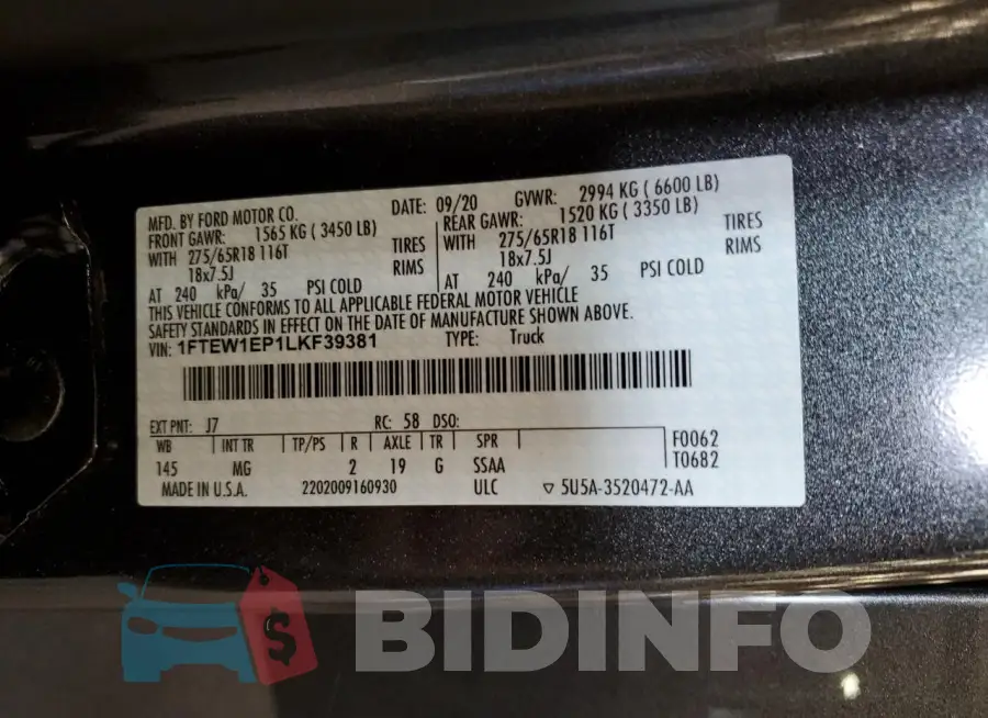 1FTEW1EP1LKF39381 Photo# 12