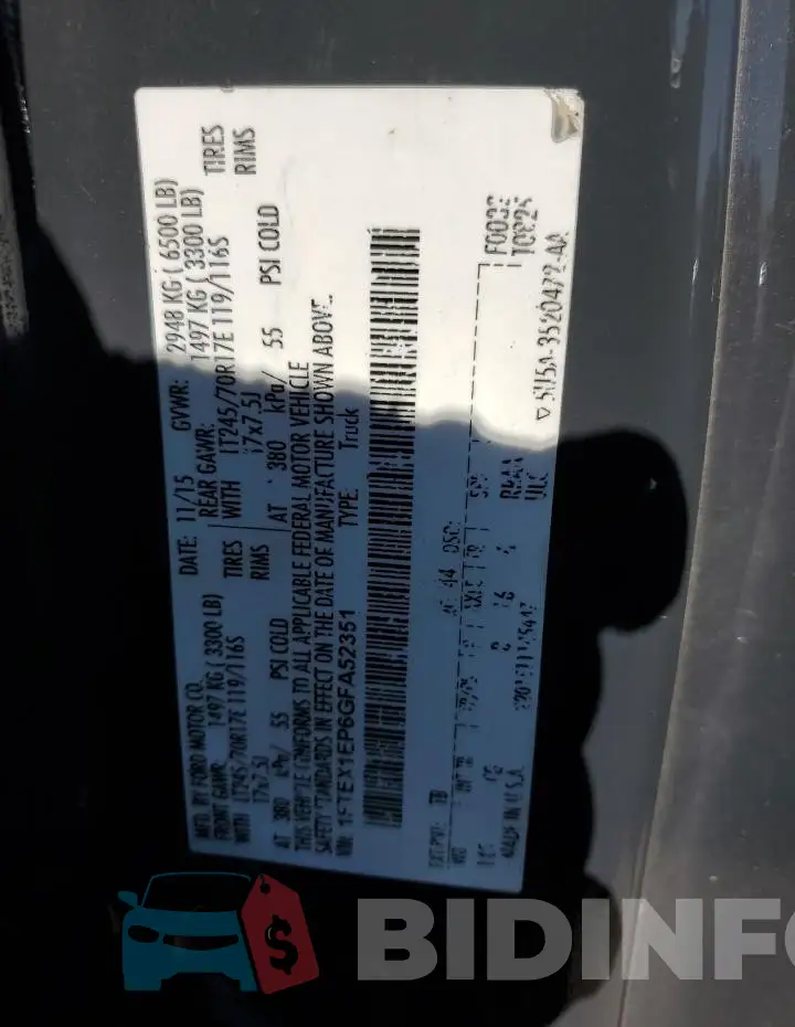 1FTEX1EP6GFA52351 Photo# 12
