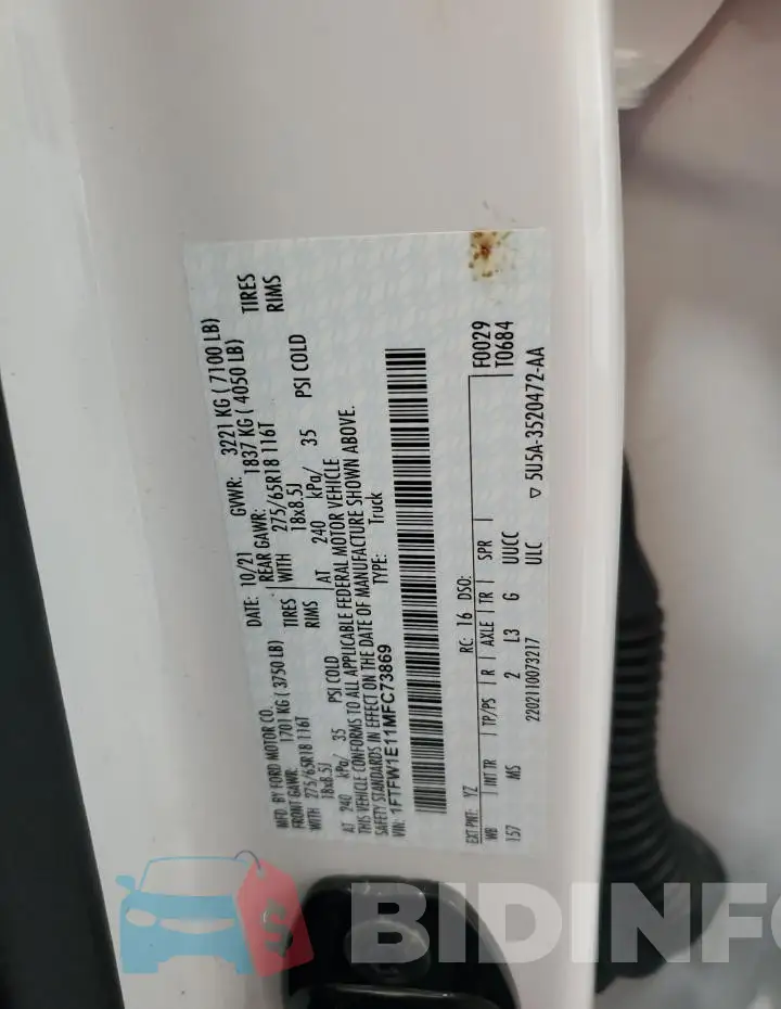 1FTFW1E11MFC73869 Photo# 12