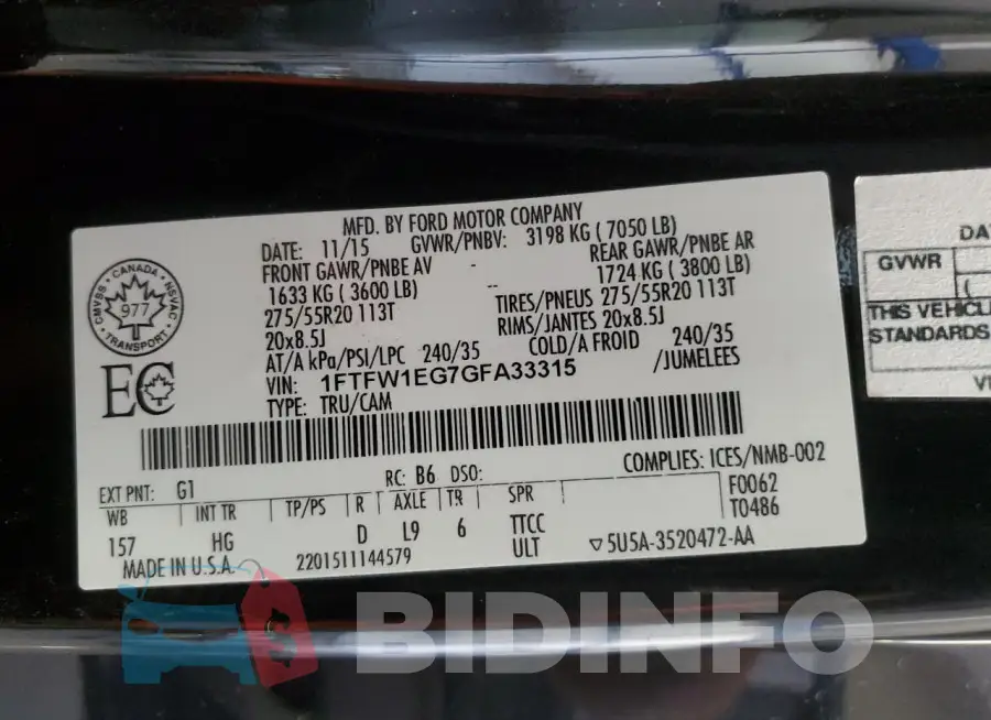 1FTFW1EG7GFA33315 Photo# 13