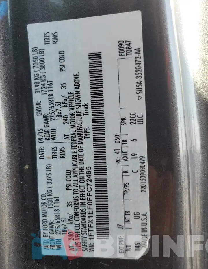 1FTFX1EF0FFC72465 Photo# 12