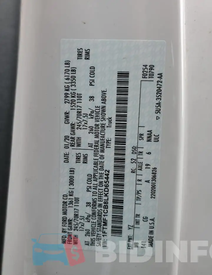 1FTMF1CB8LKD65442 Photo# 12