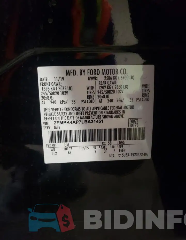 2FMPK4AP7LBA31451 Photo# 14