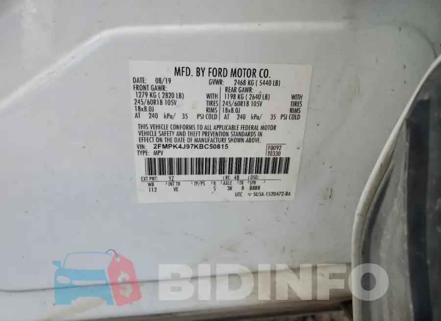 2FMPK4J97KBC50815 Photo# 14