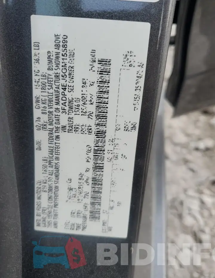 3FADP4EJ5GM155890 Photo# 13