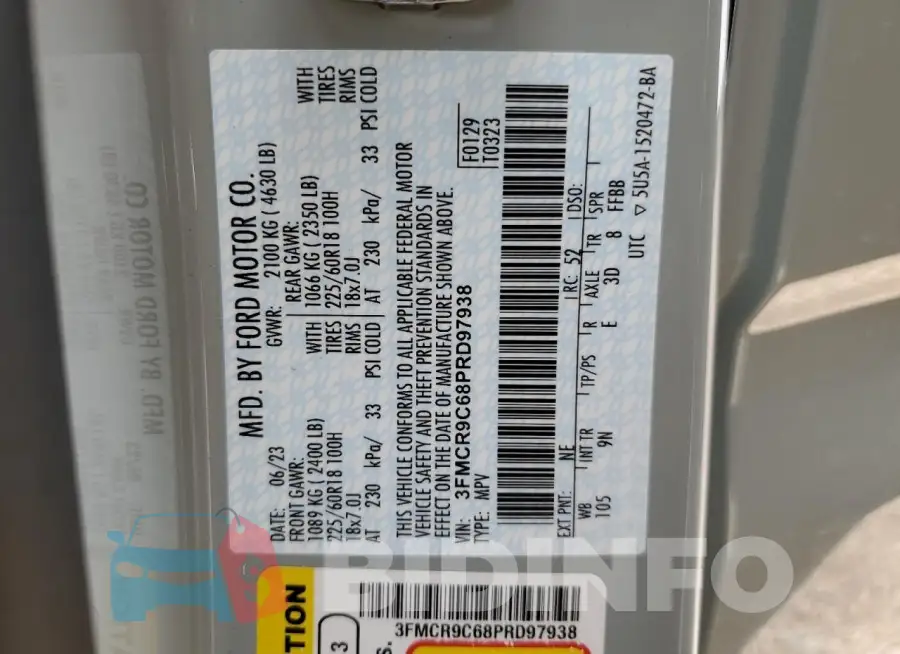 3FMCR9C68PRD97938 Photo# 13